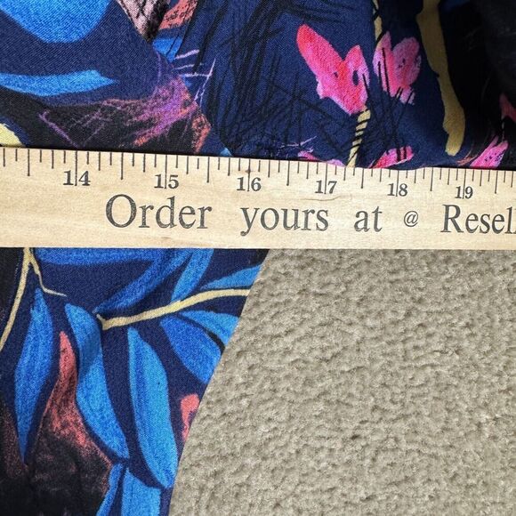 Anthropologie Maeve Elia Dress Womens 0 Blue Floral Print Cold Shoulder A Line - Picture 7 of 11